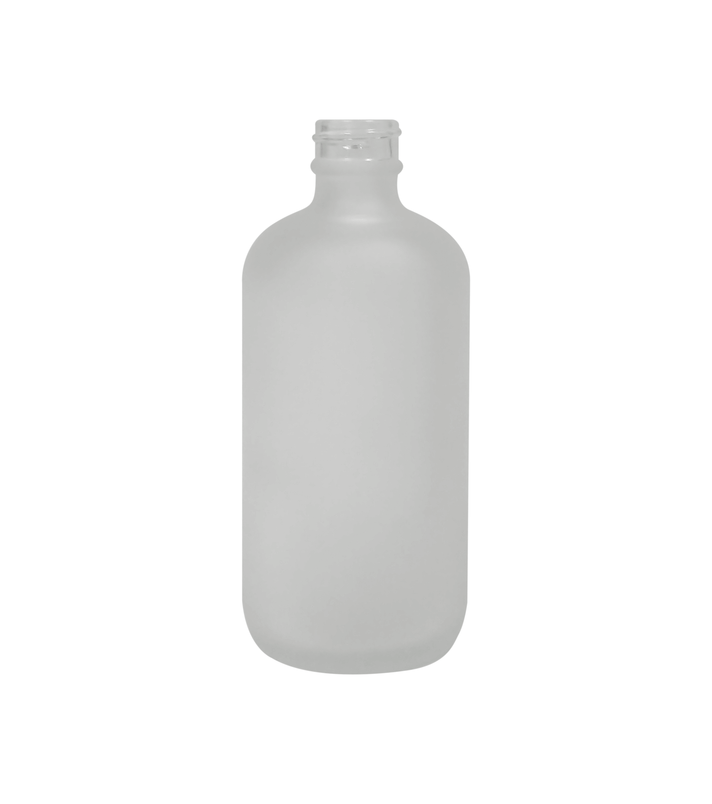 Frosted Flint Boston Round Glass Bottles