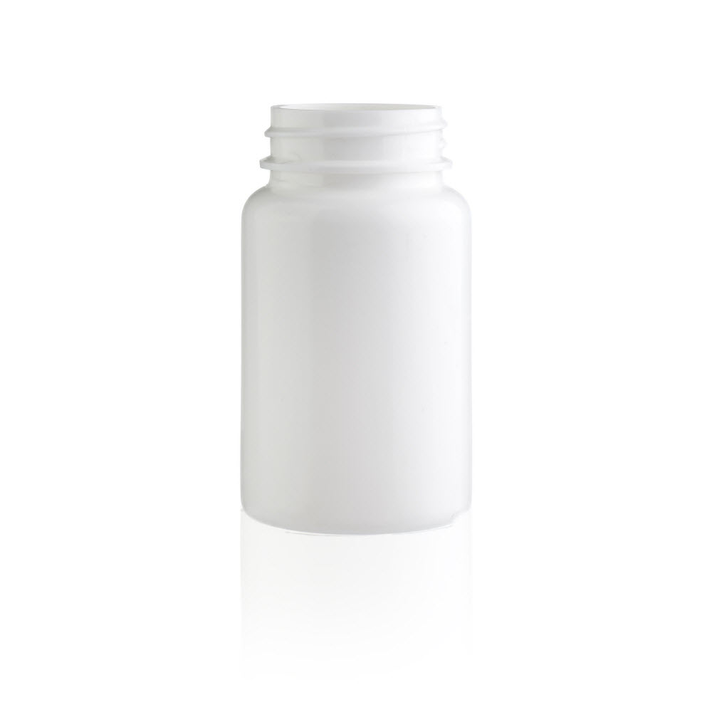 White HDPE Plastic Bottles - Wide Mouth Round Packers