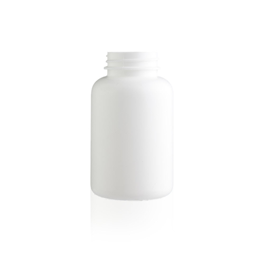 White HDPE Plastic Bottles - Wide Mouth Round Packers
