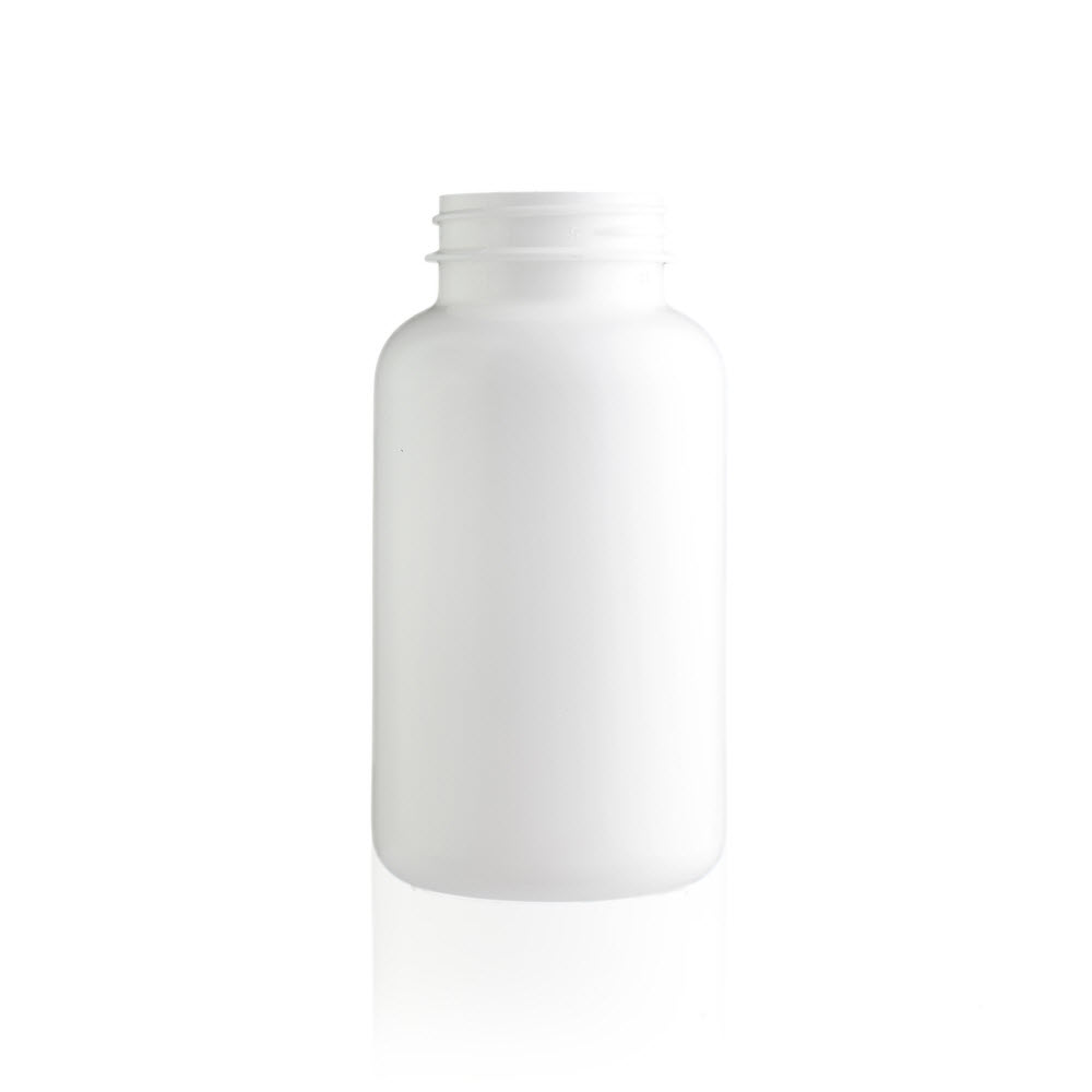 White HDPE Plastic Bottles - Wide Mouth Round Packers