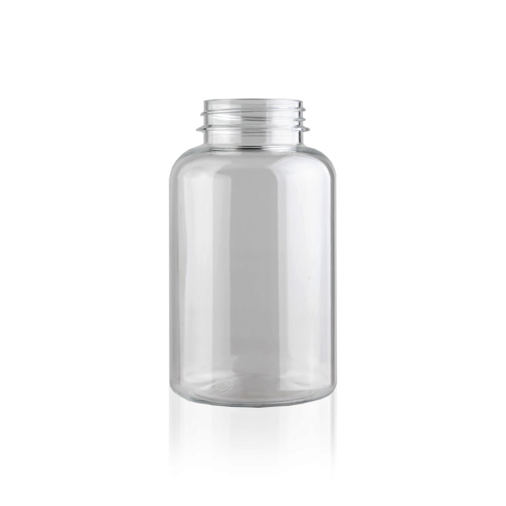 Clear PET Plastic Bottles - Wide Mouth Round Packers