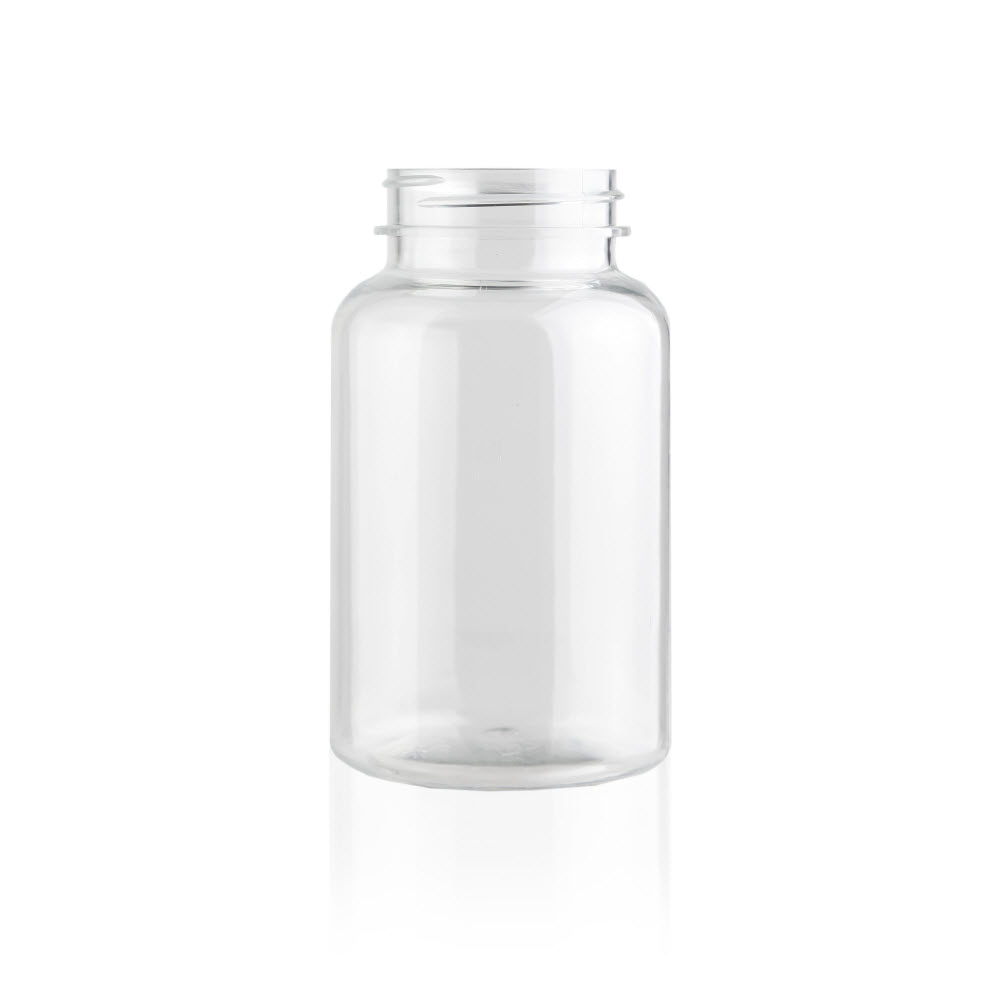 Clear PET Plastic Bottles - Wide Mouth Round Packers