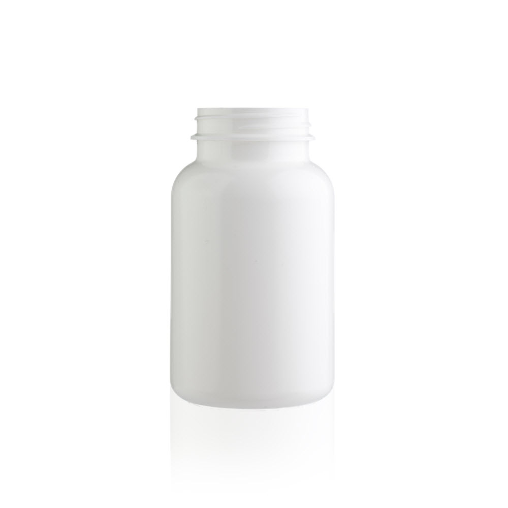 White HDPE Plastic Bottles - Wide Mouth Round Packers