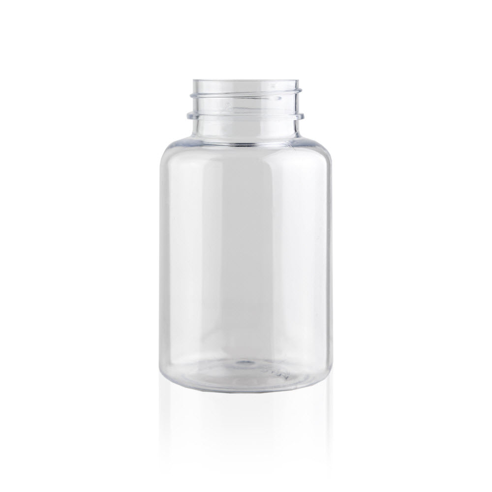Clear PET Plastic Bottles - Wide Mouth Round Packers