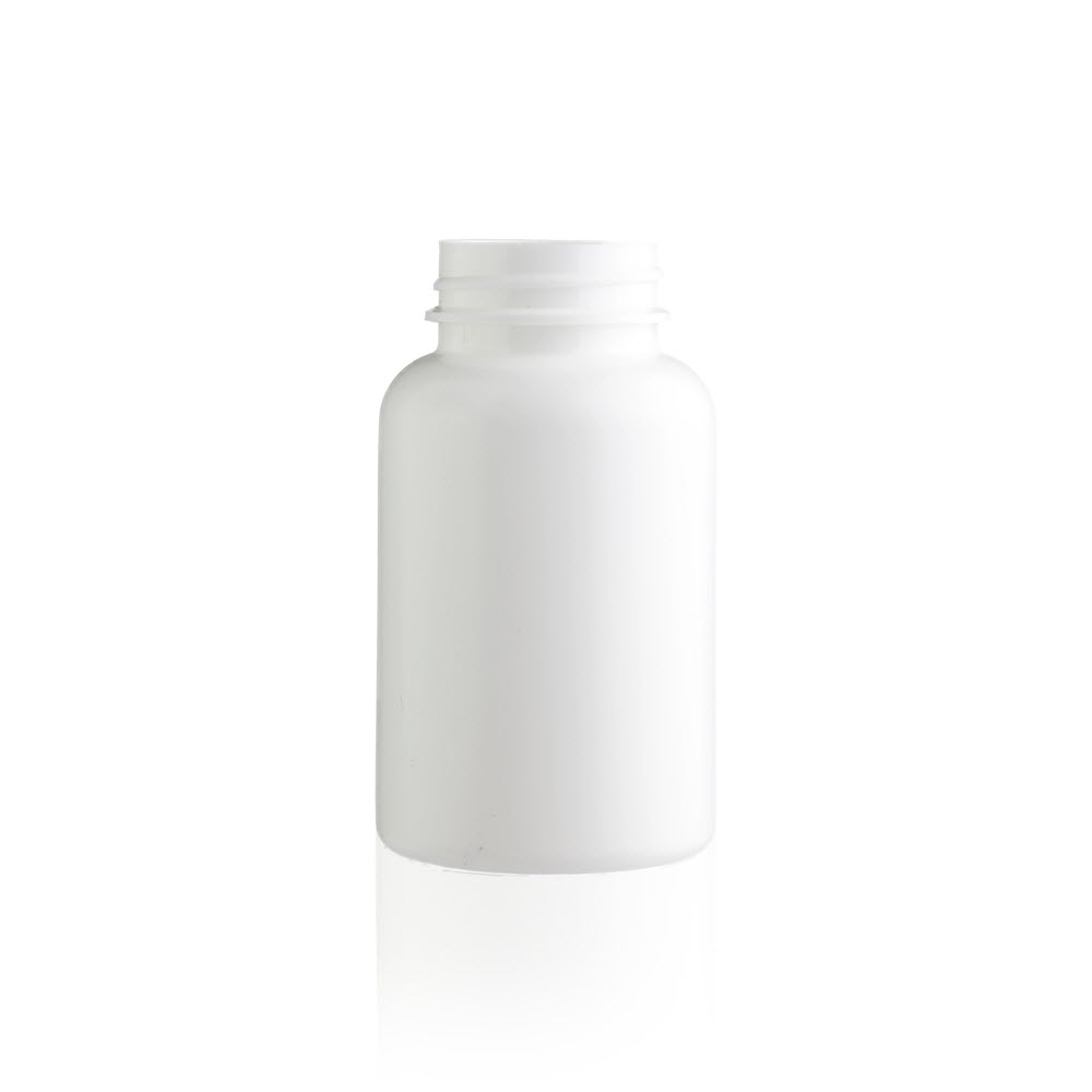 White HDPE Plastic Bottles - Wide Mouth Round Packers