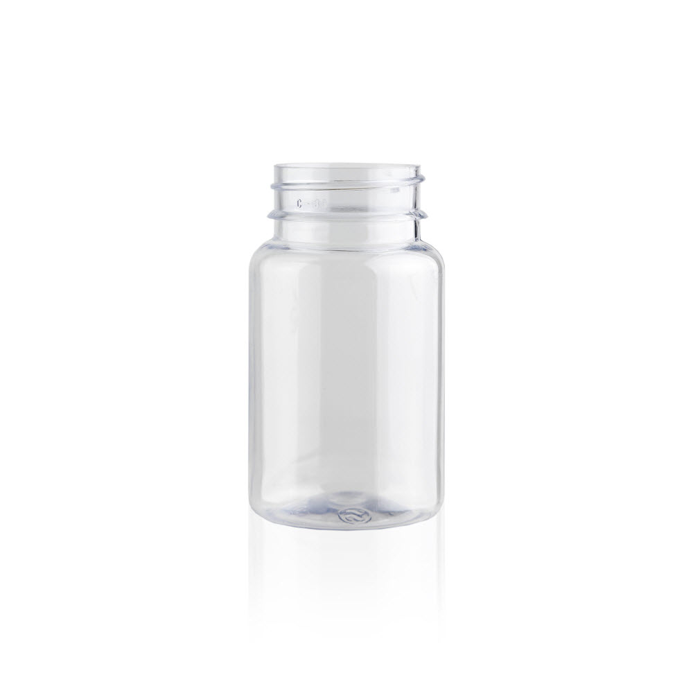 Clear PET Plastic Bottles - Wide Mouth Round Packers
