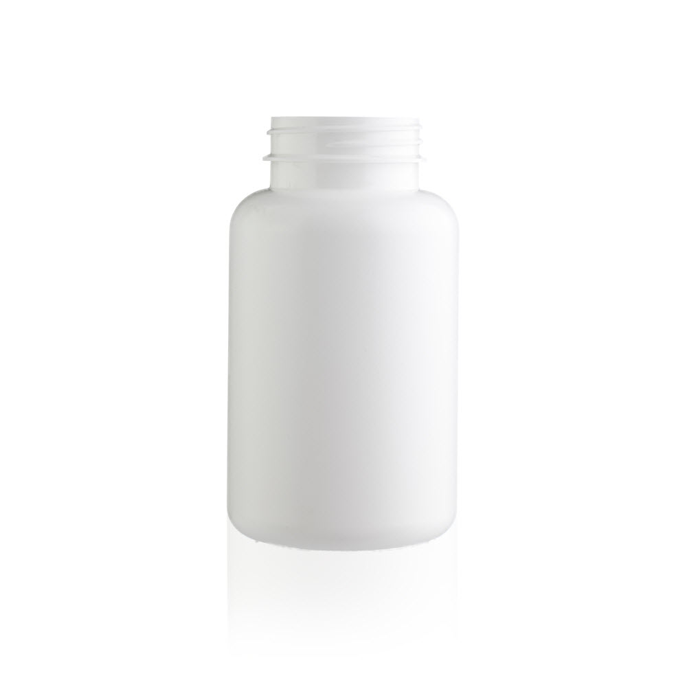 White HDPE Plastic Bottles - Wide Mouth Round Packers