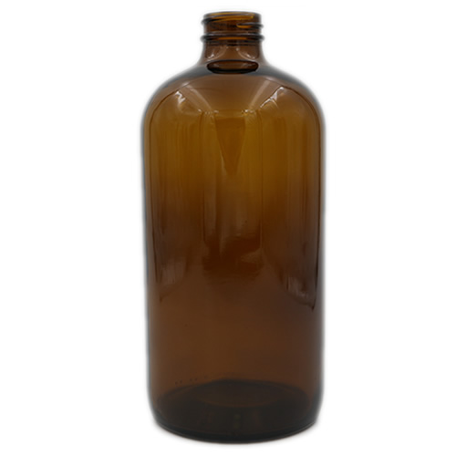 Amber Boston Round Glass Bottles