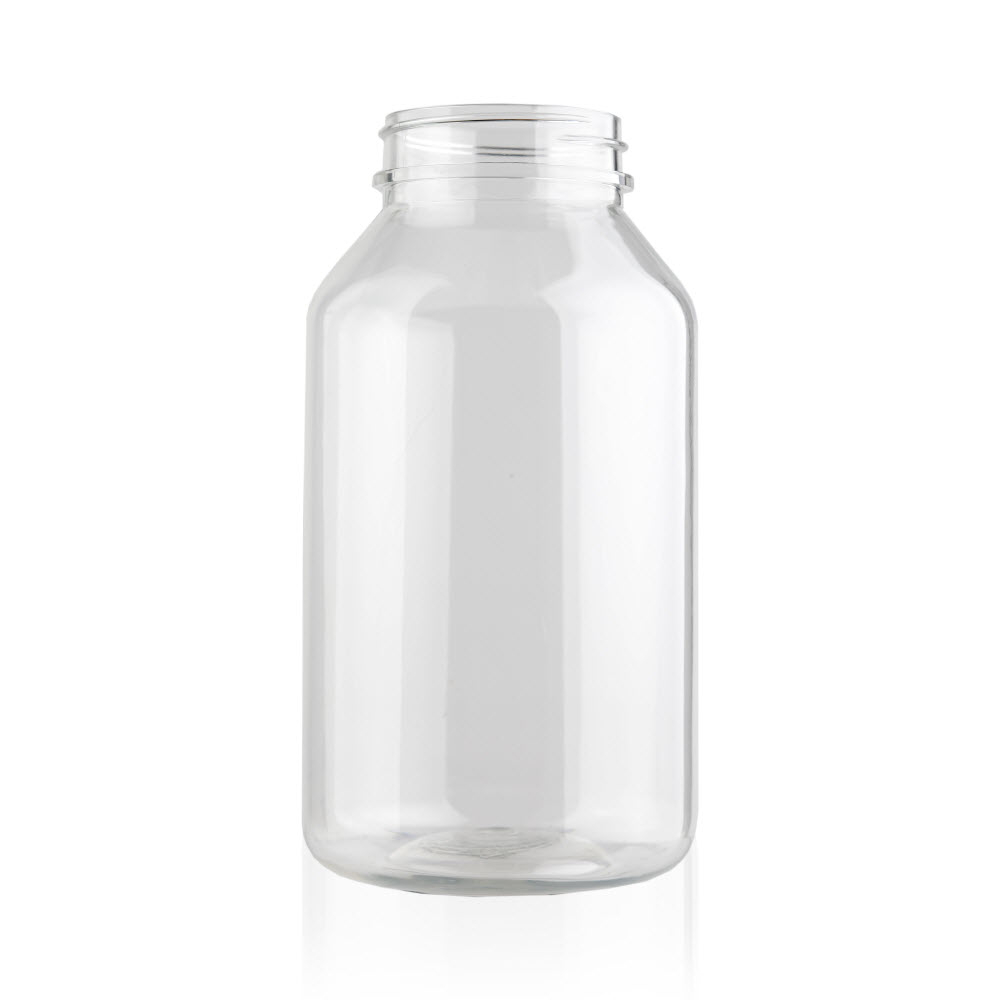 Clear PET Plastic Bottles - Wide Mouth Round Packers