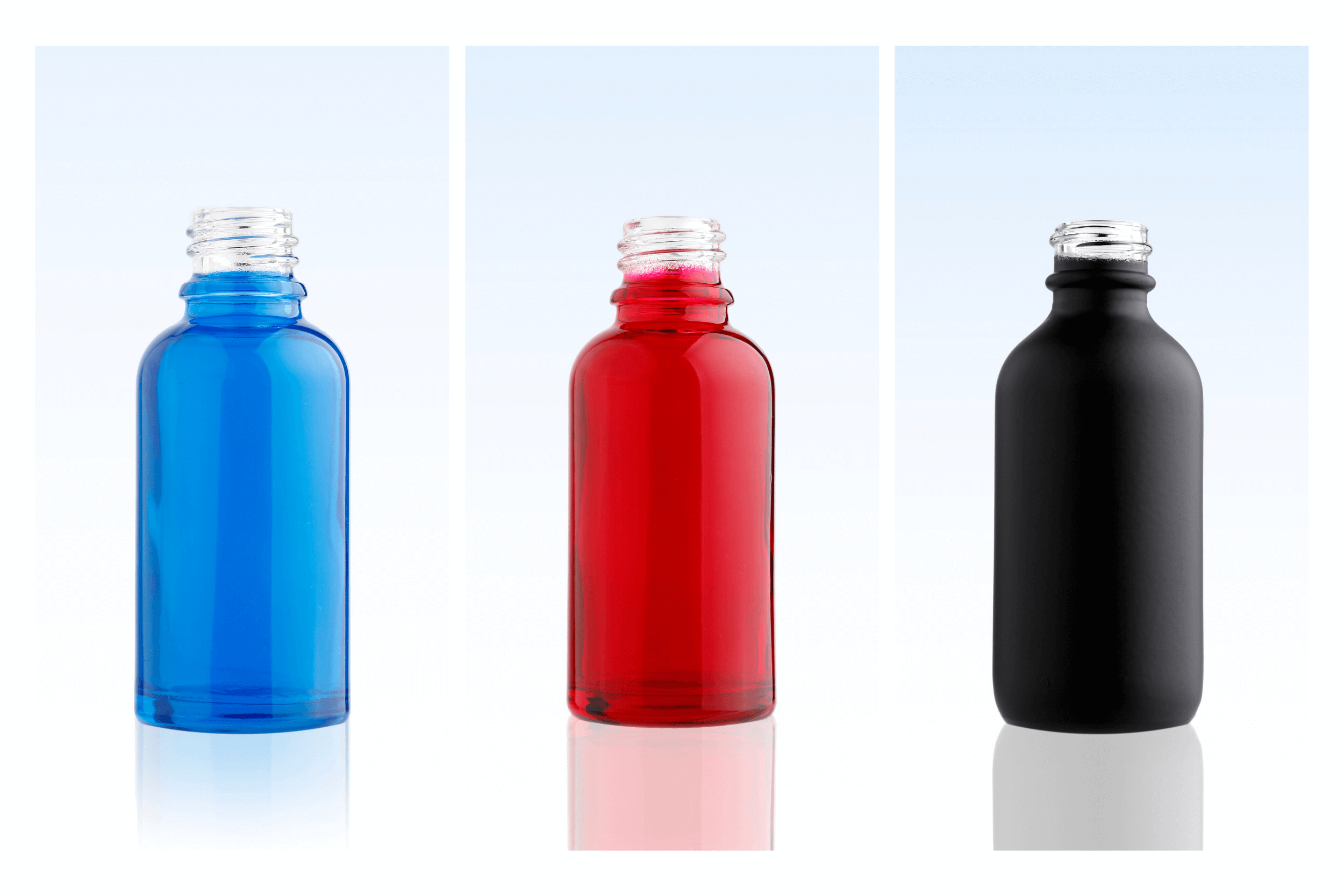 glass bottles with powder coating