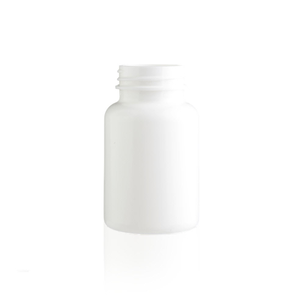 White HDPE Plastic Bottles - Wide Mouth Round Packers